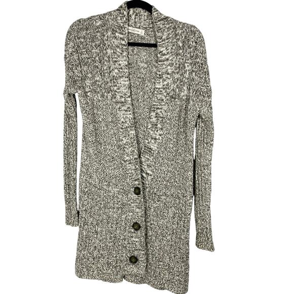 Abercrombie & Fitch, Size Small, Marled Gray Open Knit Cardigan, Oversized, Flaw - Picture 1 of 8